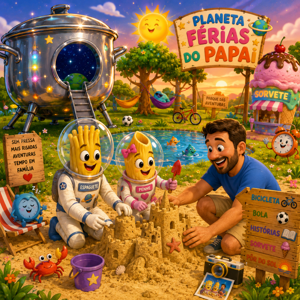 Ilustração de O Planeta Férias do Papai