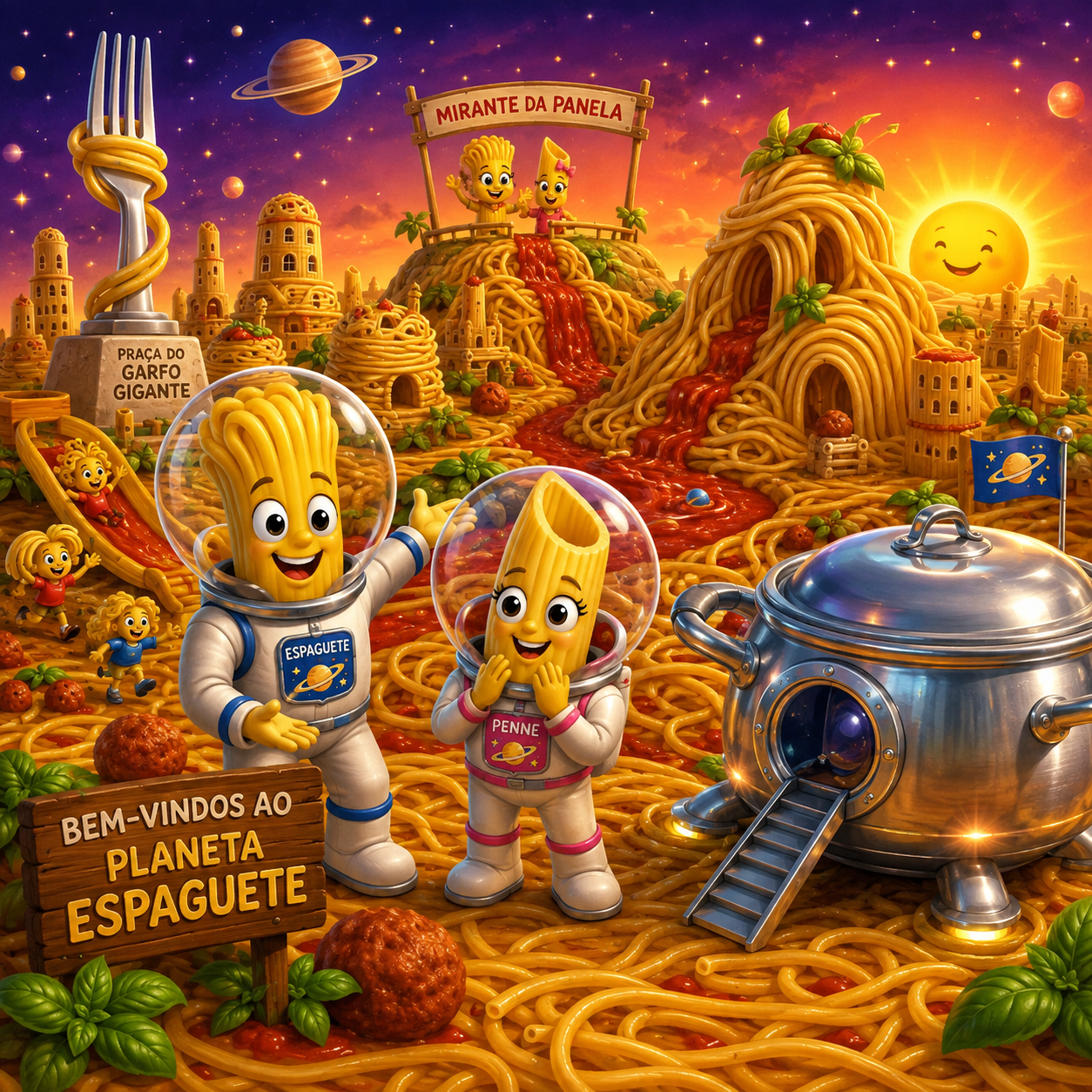 Ilustração de O Planeta Espaguete