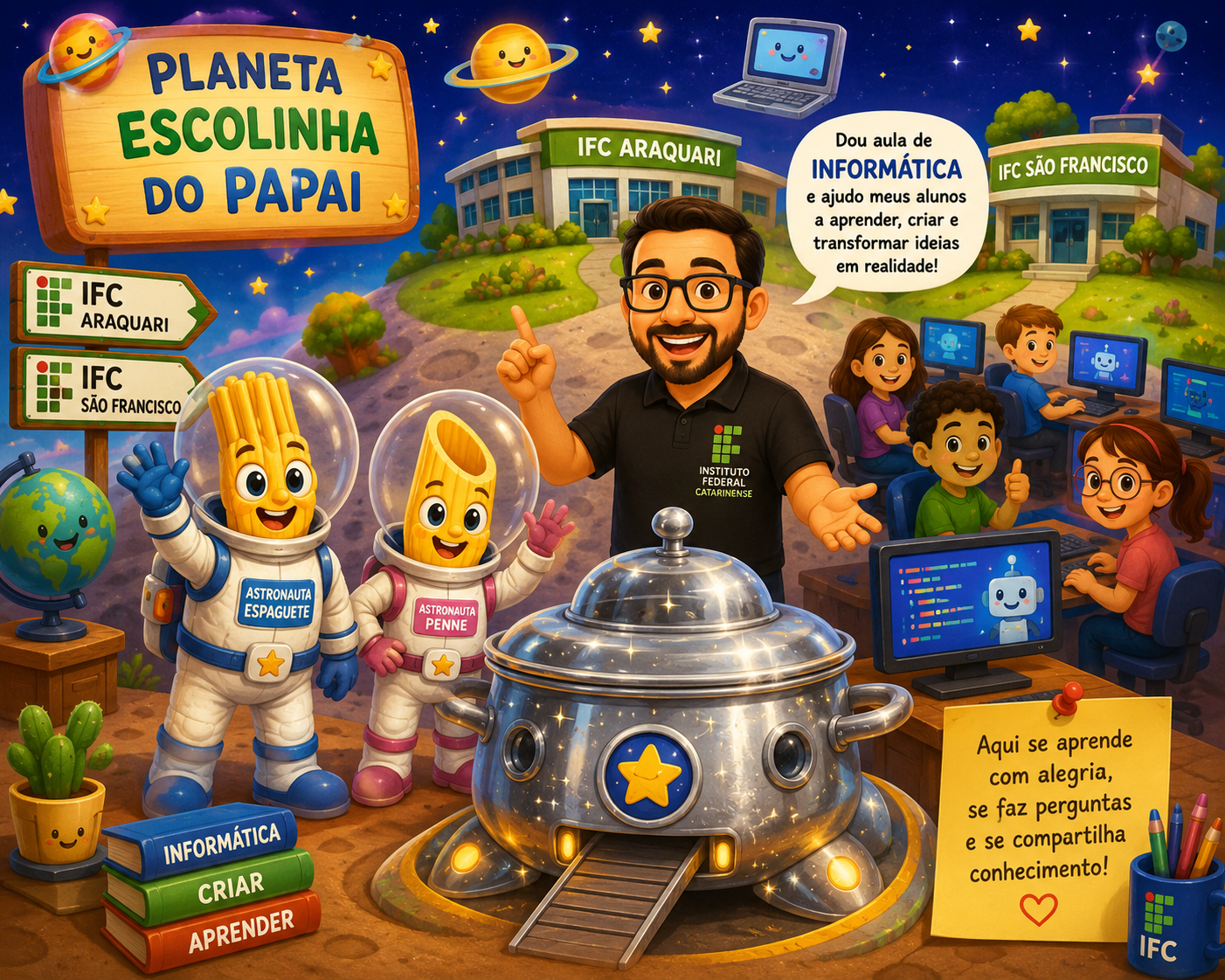 Ilustração de O Planeta Escolinha do Papai