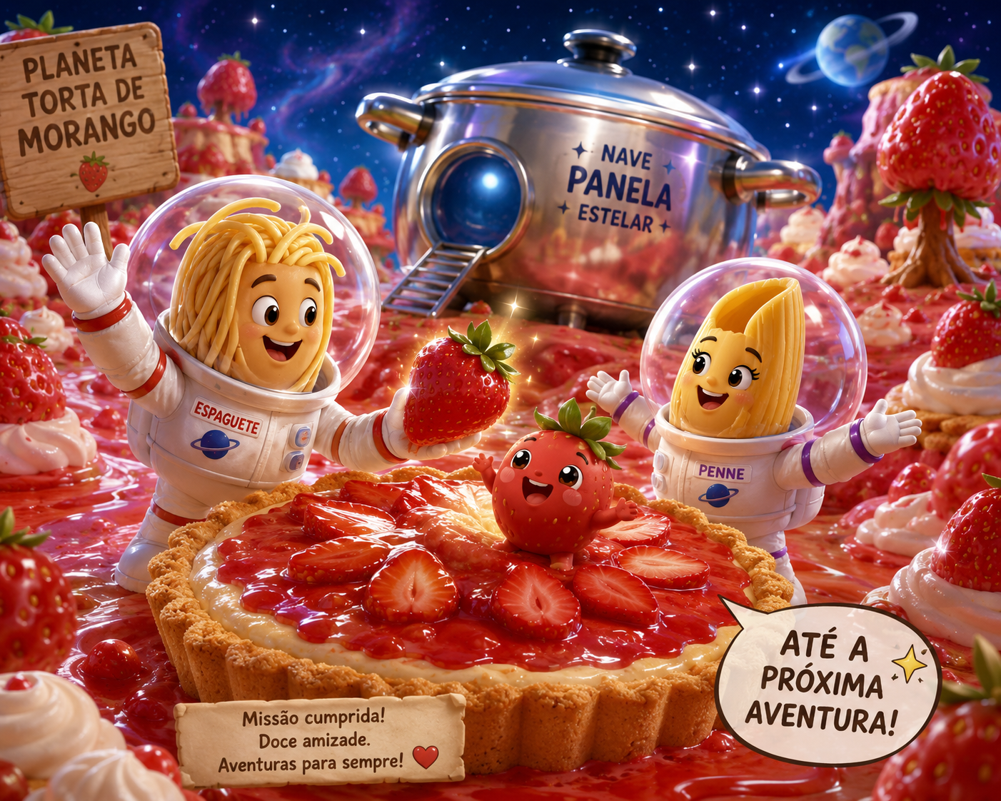 Ilustração de O Planeta Torta de Morango
