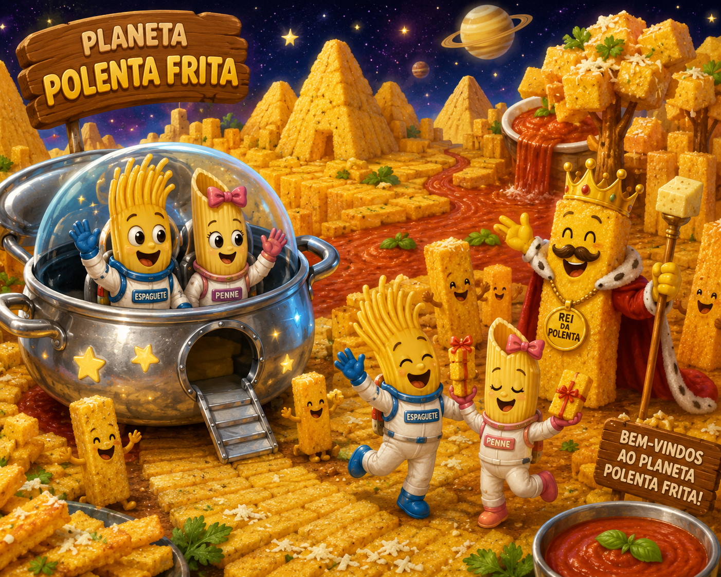 Ilustração de O Planeta Polenta Frita